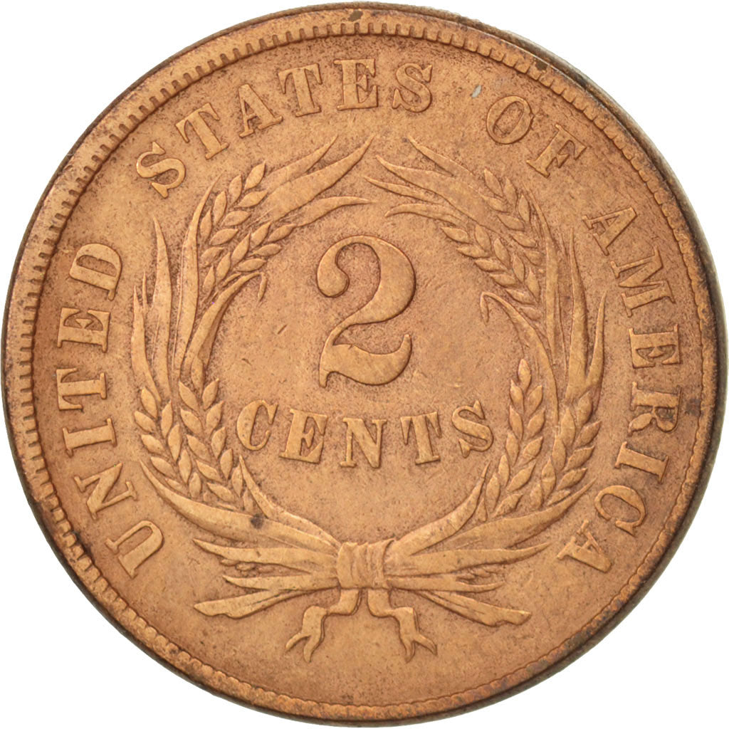 Stati Uniti, 2 Cents, 1866, U.S. Mint, Philadelphia, MB+, Rame-stagno-zinco,...
