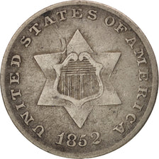 États-Unis, Silver 3 Cents, 1852, U.S. Mint, TB+, KM:75
