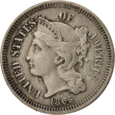 Monnaie, États-Unis, Nickel 3 Cents, 1865, U.S. Mint, Philadelphie, TTB