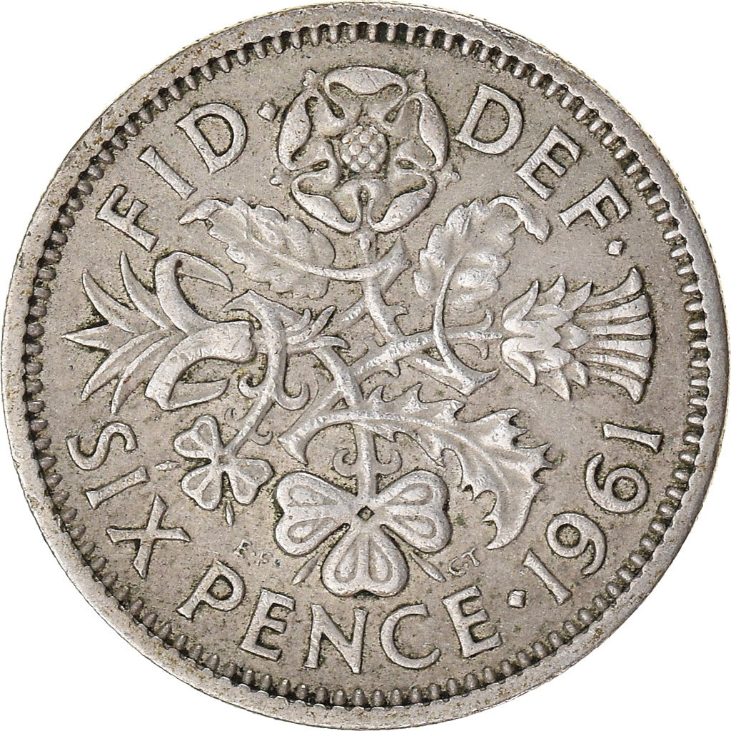 Moneda, Gran Bretaña, 6 Pence, 1961