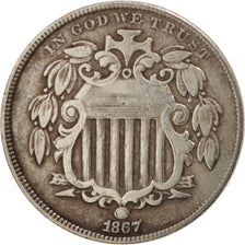 United States, Shield Nickel, 5 Cents, 1867, Philadelphia, EF, KM:97