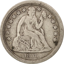 United States, Seated Liberty Dime, 1856, Philadelphia, VF, KM:A63.2