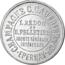 token, France, Champagne C. Gauthier, Epernay, 10 Centimes, AU(55-58), Aluminium