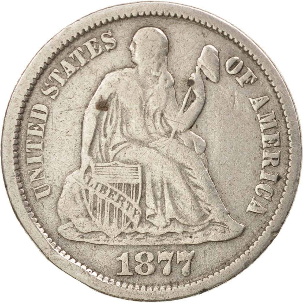 Stati Uniti, Seated Liberty Dime, Dime, 1877, U.S. Mint, Carson City, MB+, Ar...