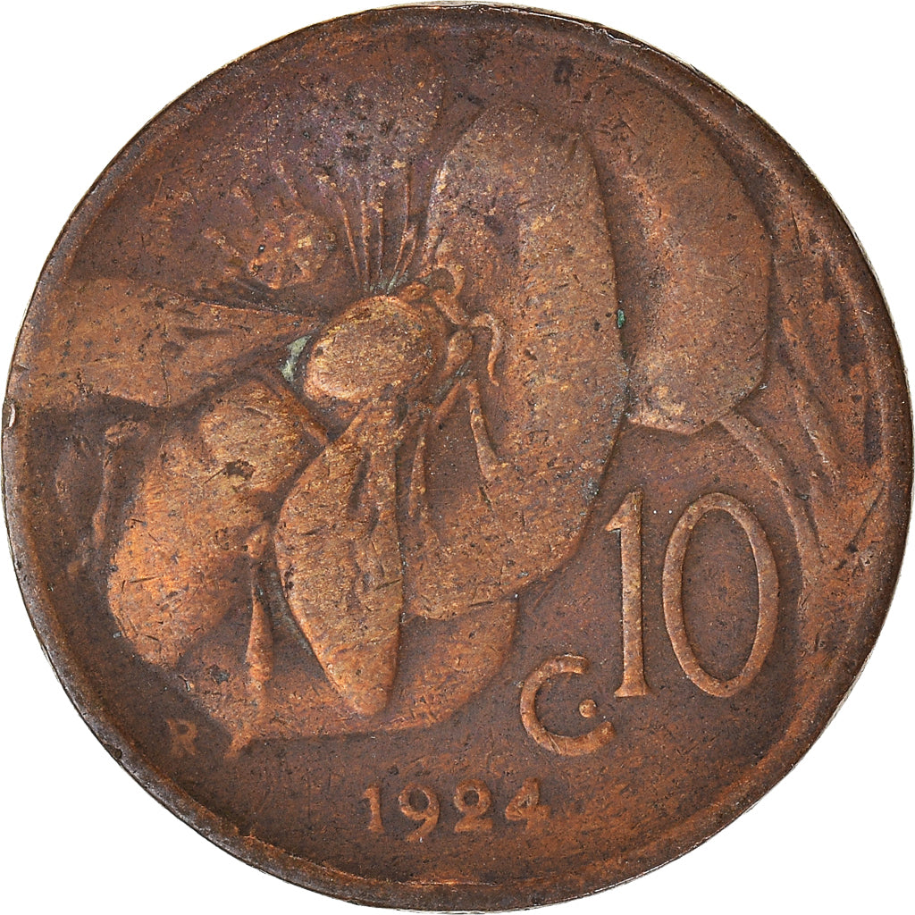 Moneda, Italia, 10 Centesimi, 1924