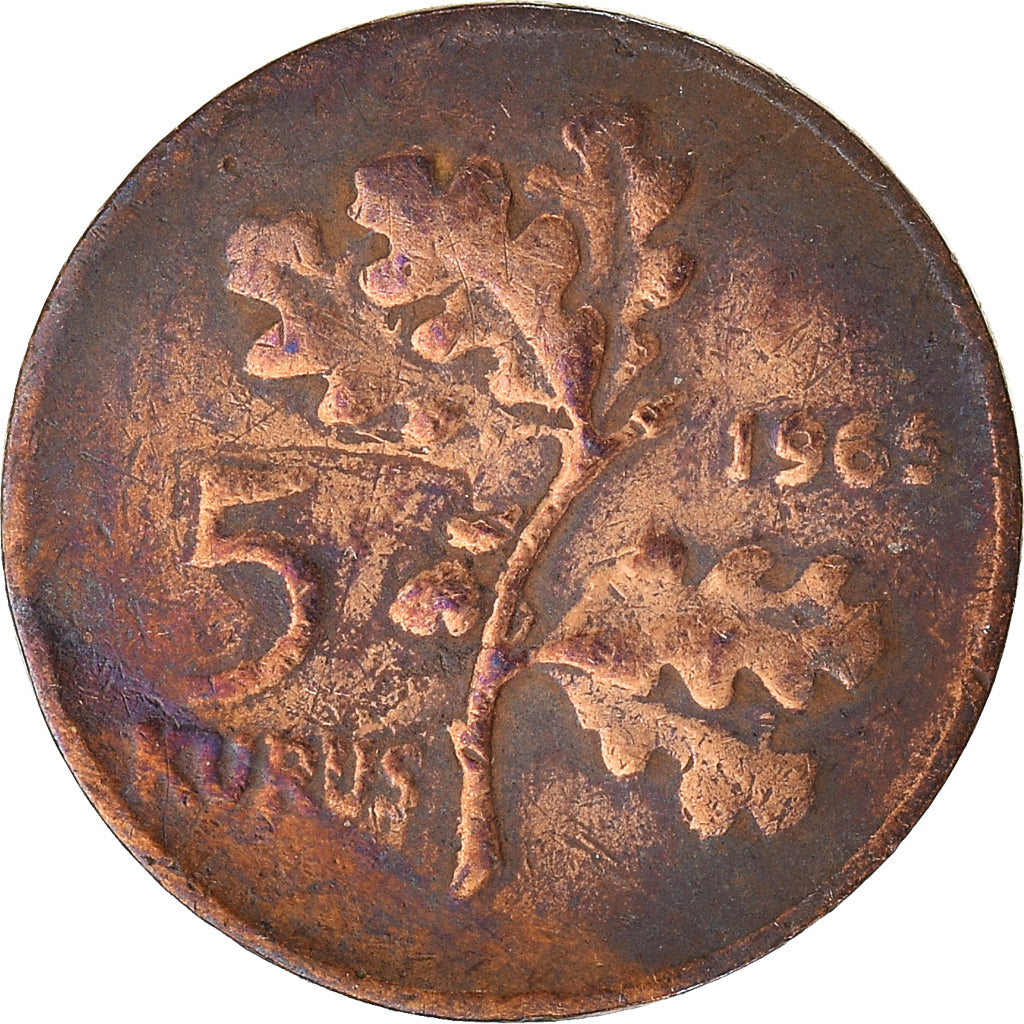 Moneta, Turchia, 5 Kurus, 1965