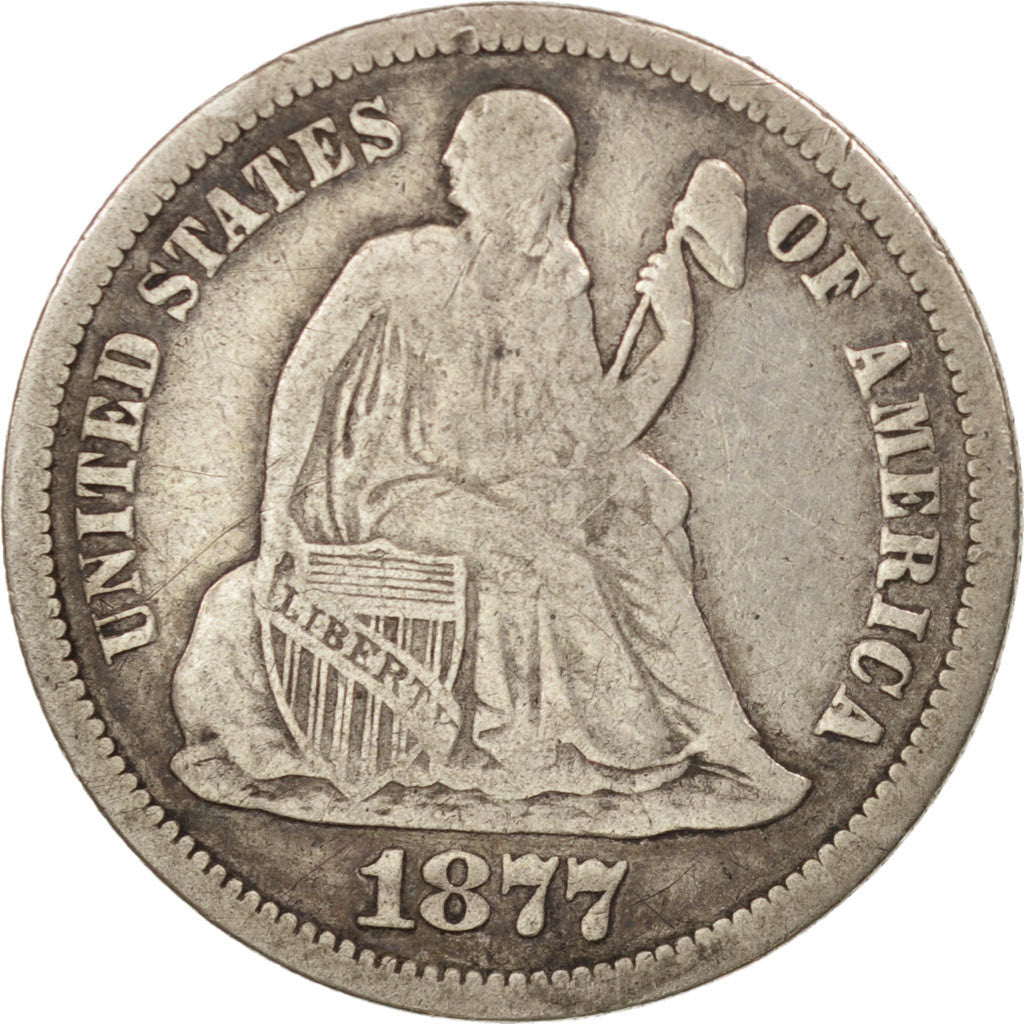 Stati Uniti, Seated Liberty Dime, Dime, 1877, U.S. Mint, San Francisco, B+, A...
