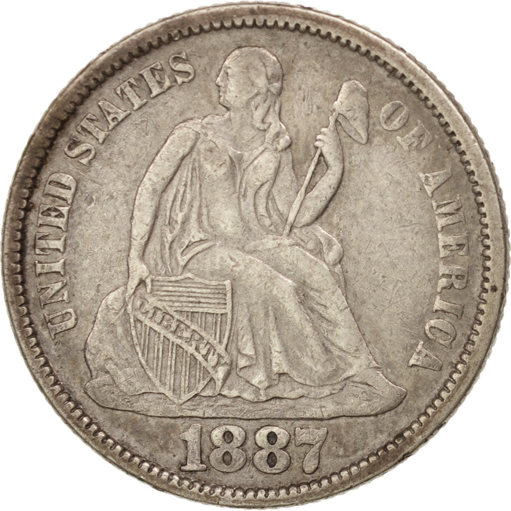 Stati Uniti, Seated Liberty Dime, Dime, 1887, U.S. Mint, Philadelphia, BB, Ar...