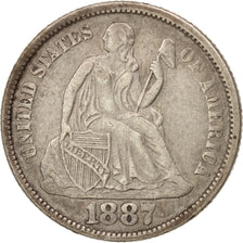Stati Uniti, Seated Liberty Dime, Dime, 1887, U.S. Mint, Philadelphia, BB, Ar...