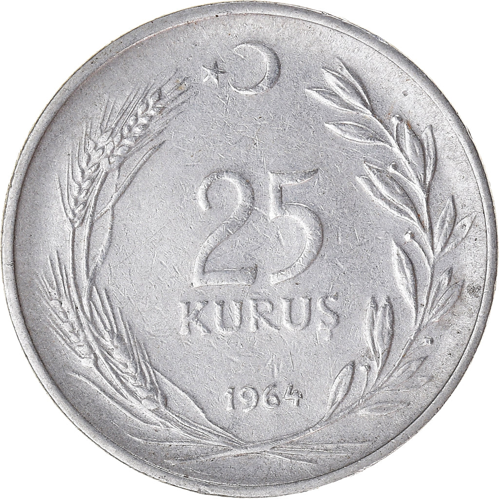 Moneta, Turchia, 25 Kurus, 1964
