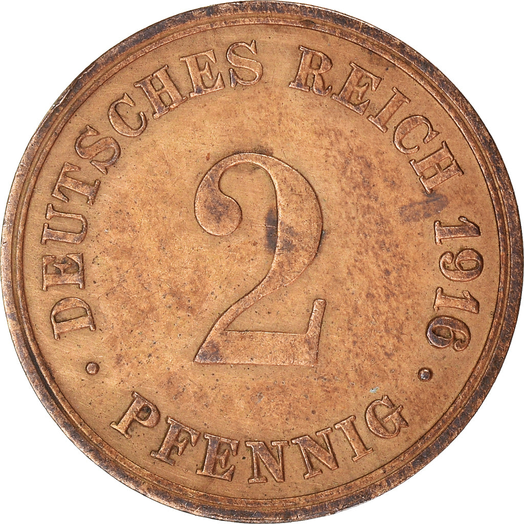 Coin, GERMANY - EMPIRE, 2 Pfennig, 1916