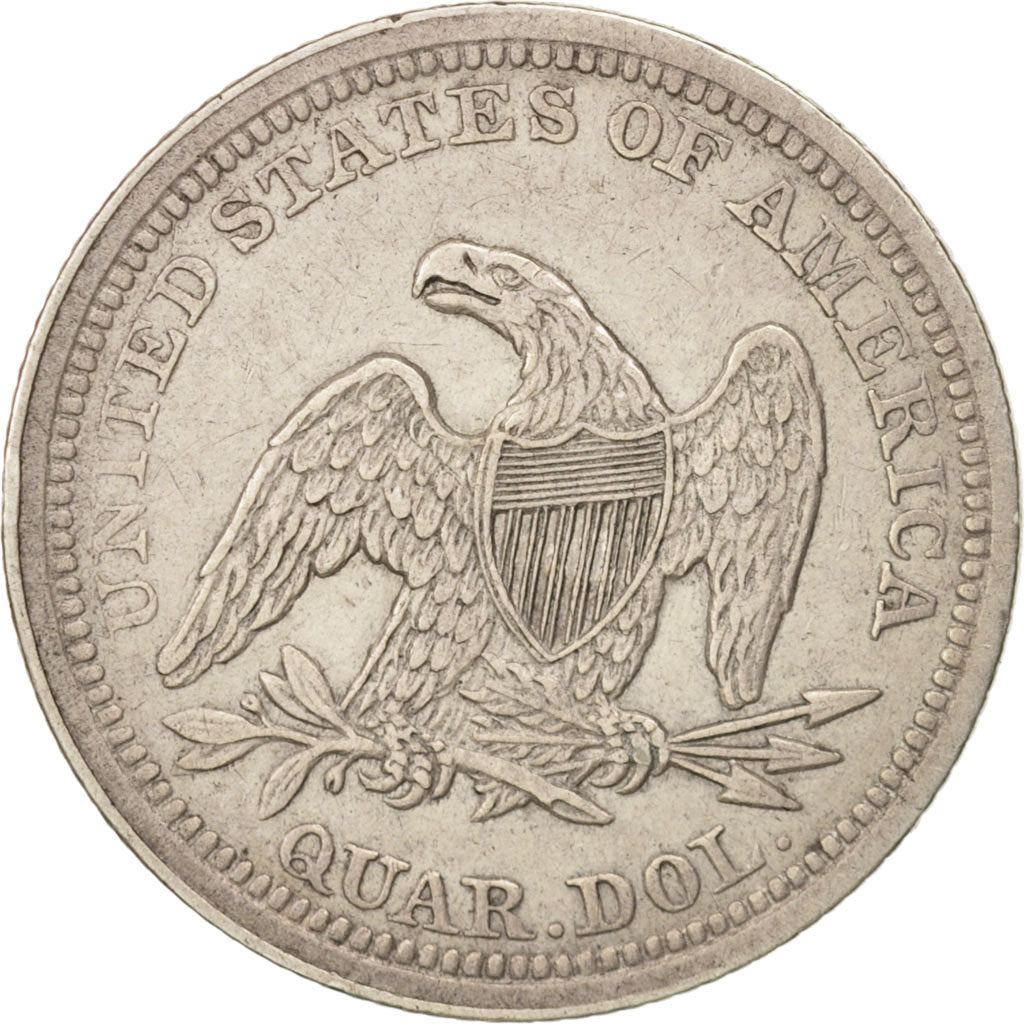 États-Unis, Seated Liberty Quarter, 1856, Philadelphia, TTB+, KM:A64.2