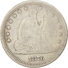 United States, Seated Liberty Quarter, 1876, Philadelphia, F, KM:A98