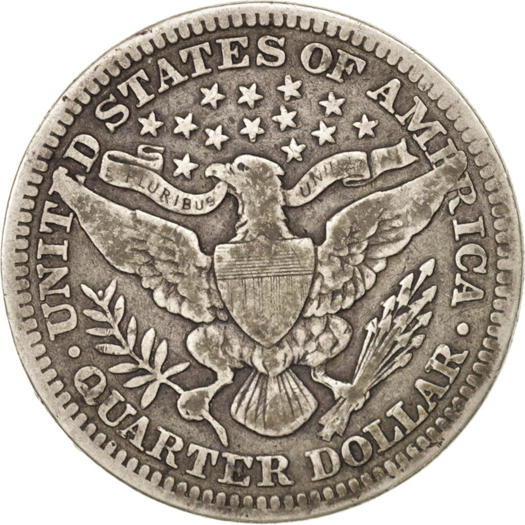États-Unis, Barber Quarter, 1912, Philadelphia, TB, KM:114