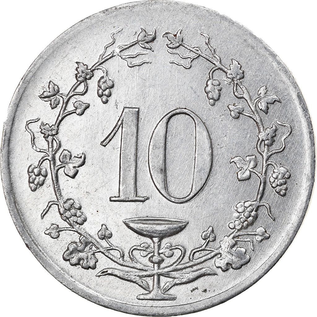 token, France, Champagne C. Gauthier, Epernay, 10 Centimes, AU(50-53), Aluminium