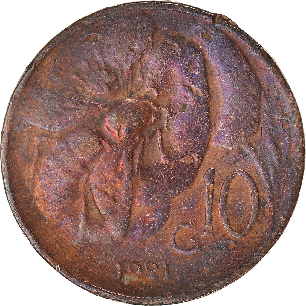Moneda, Italia, 10 Centesimi, 1921