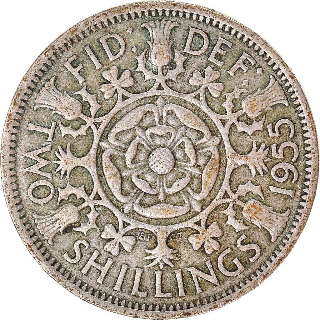Moneta, Wielka Brytania, 2 Shillings, 1955
