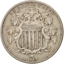 United States, Shield Nickel, 5 Cents, 1866, Philadelphia, VF, KM:96