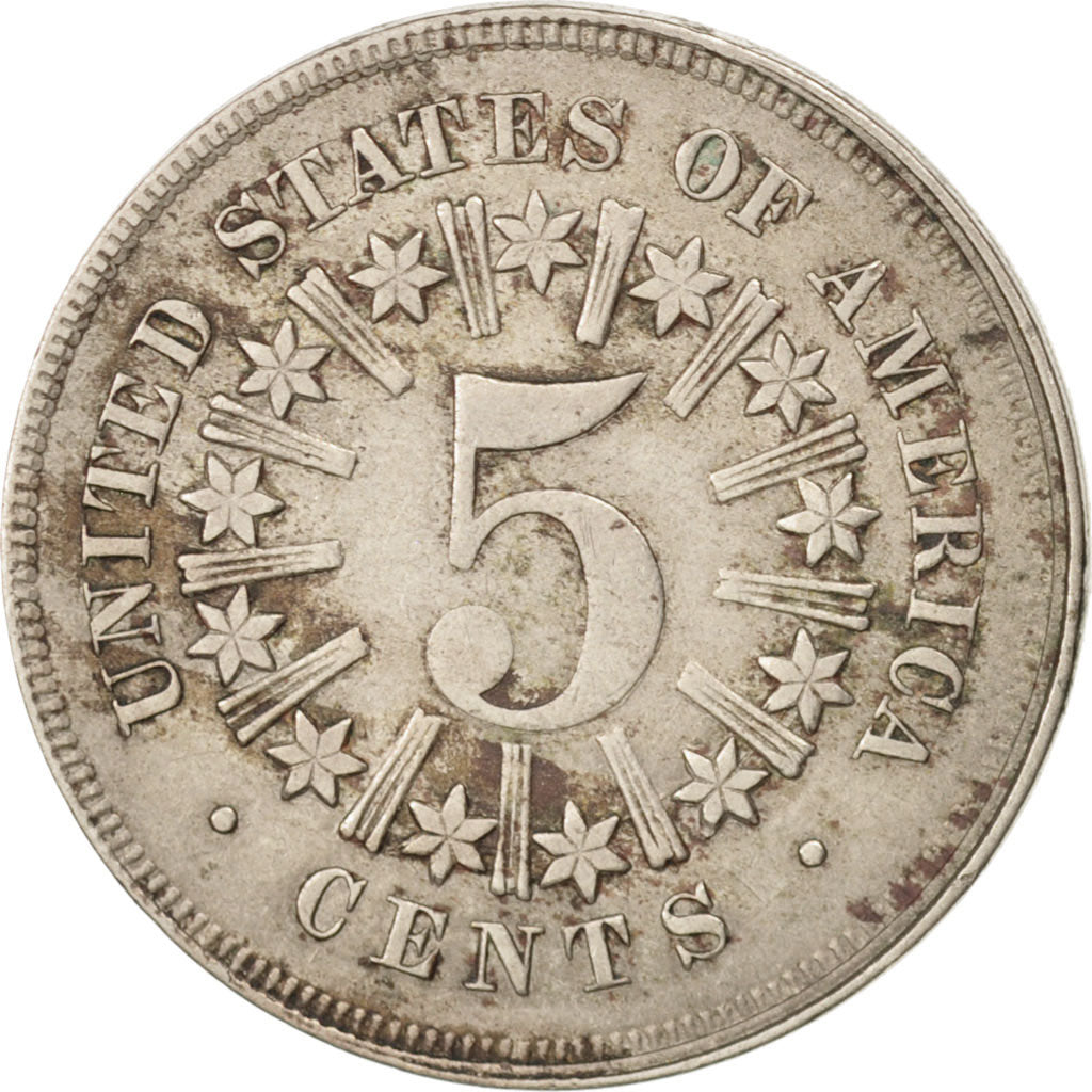United States, Shield Nickel, 5 Cents, 1866, Philadelphia, VF, KM:96