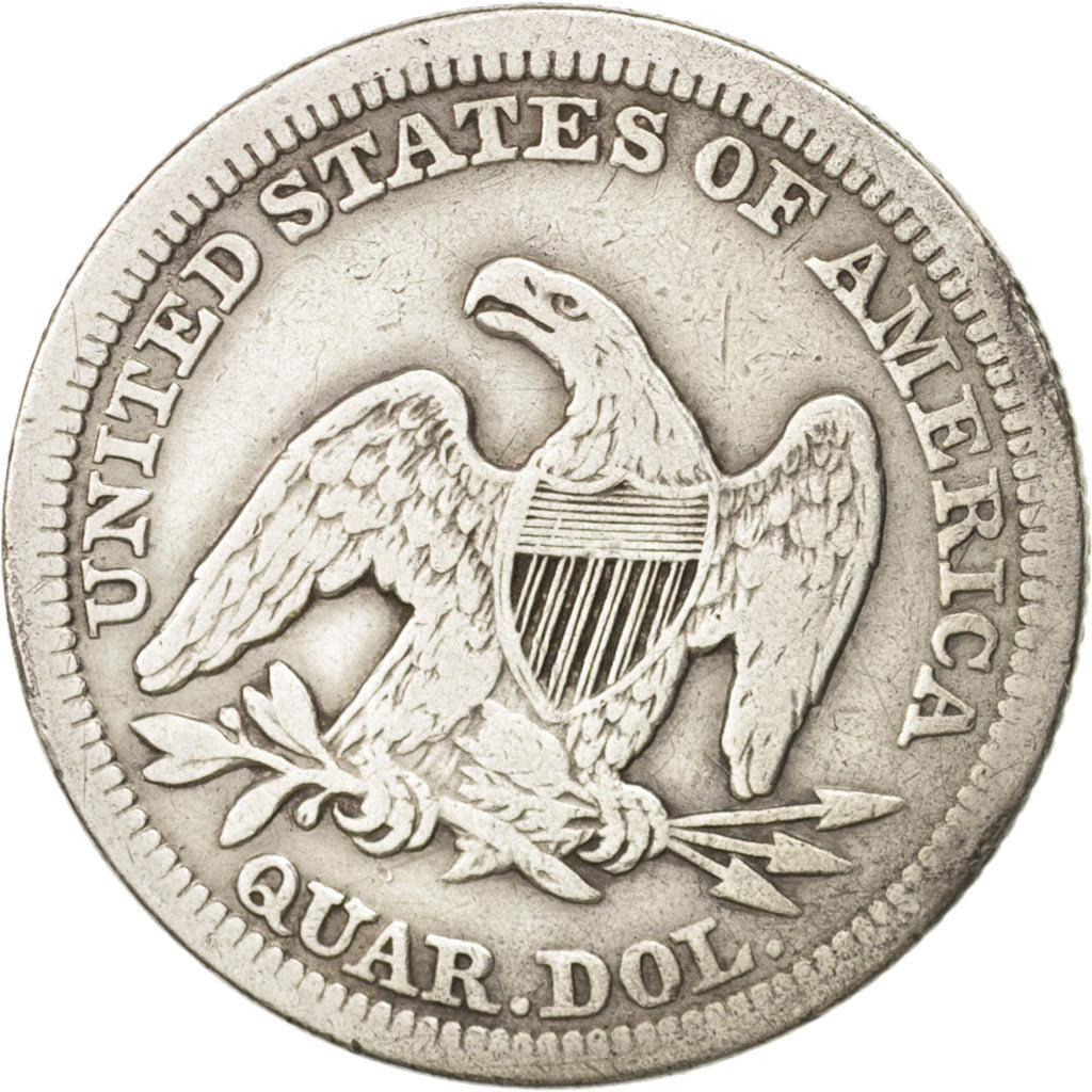 États-Unis, Seated Liberty Quarter, 1857, Philadelphia, TB+, KM:A64.2