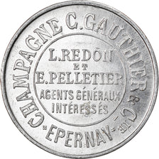 jeton, Frankreich, Champagne C. Gauthier, Epernay, 10 Centimes, SS+, Aluminium