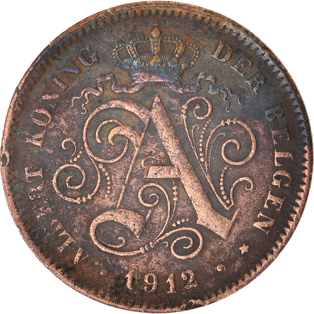 Monnaie, Belgique, 2 Centimes, 1912
