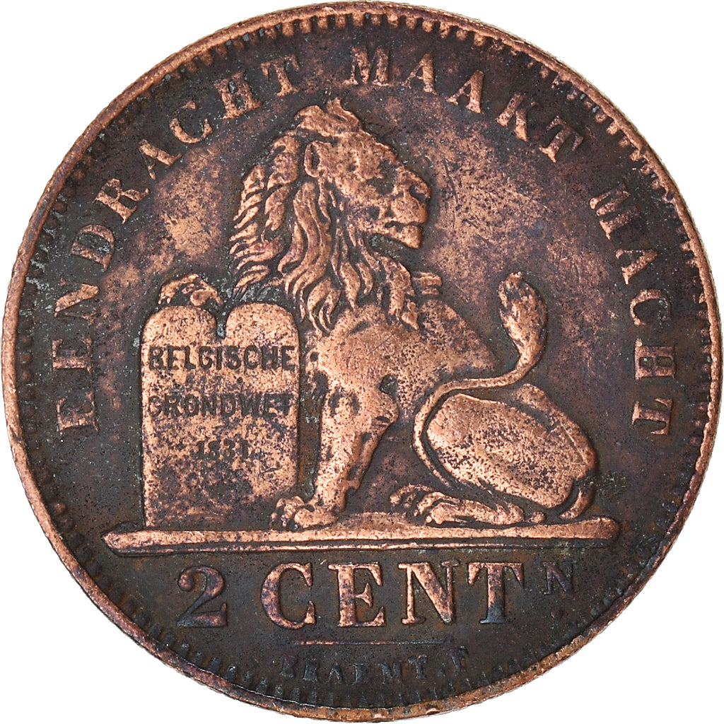 Monnaie, Belgique, 2 Centimes, 1912