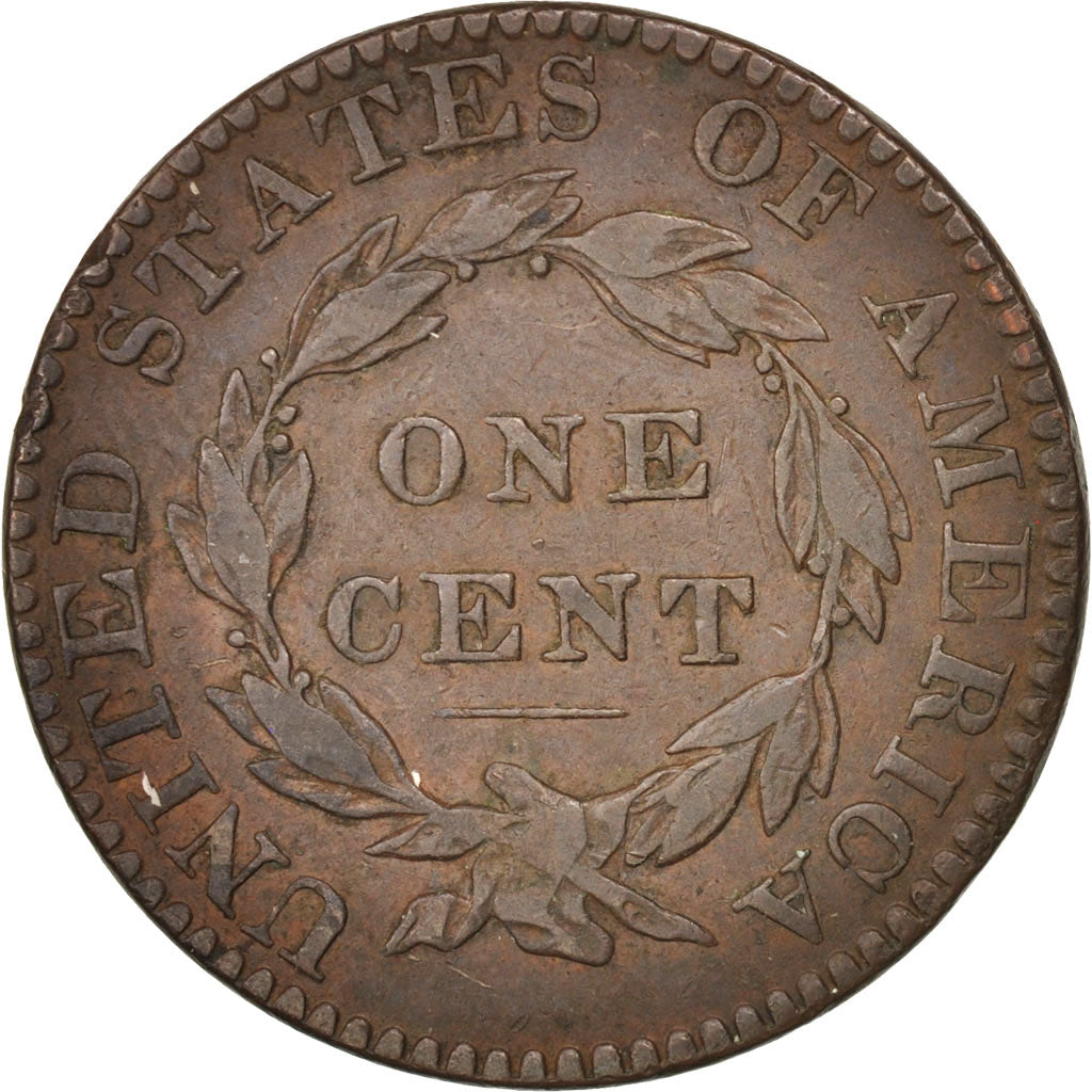 United States, Coronet Cent, 1822, U.S. Mint, EF(40-45), Copper, KM:45
