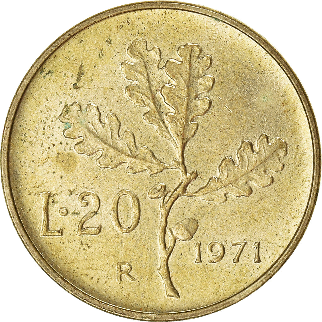 Coin, Italy, 20 Lire, 1971