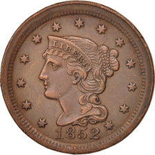 États-Unis, Braided Hair Cent, 1852, Philadelphia, TTB+, KM:67