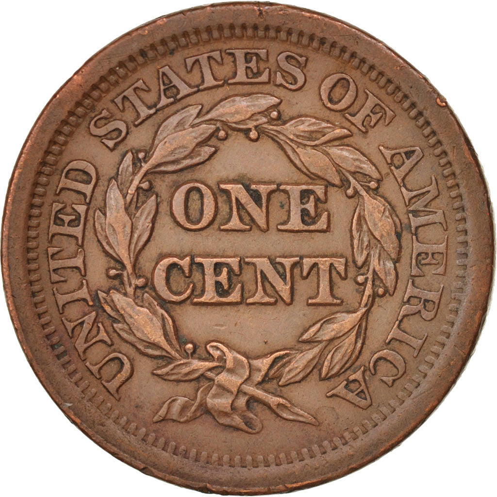 États-Unis, Braided Hair Cent, 1852, Philadelphia, TTB+, KM:67