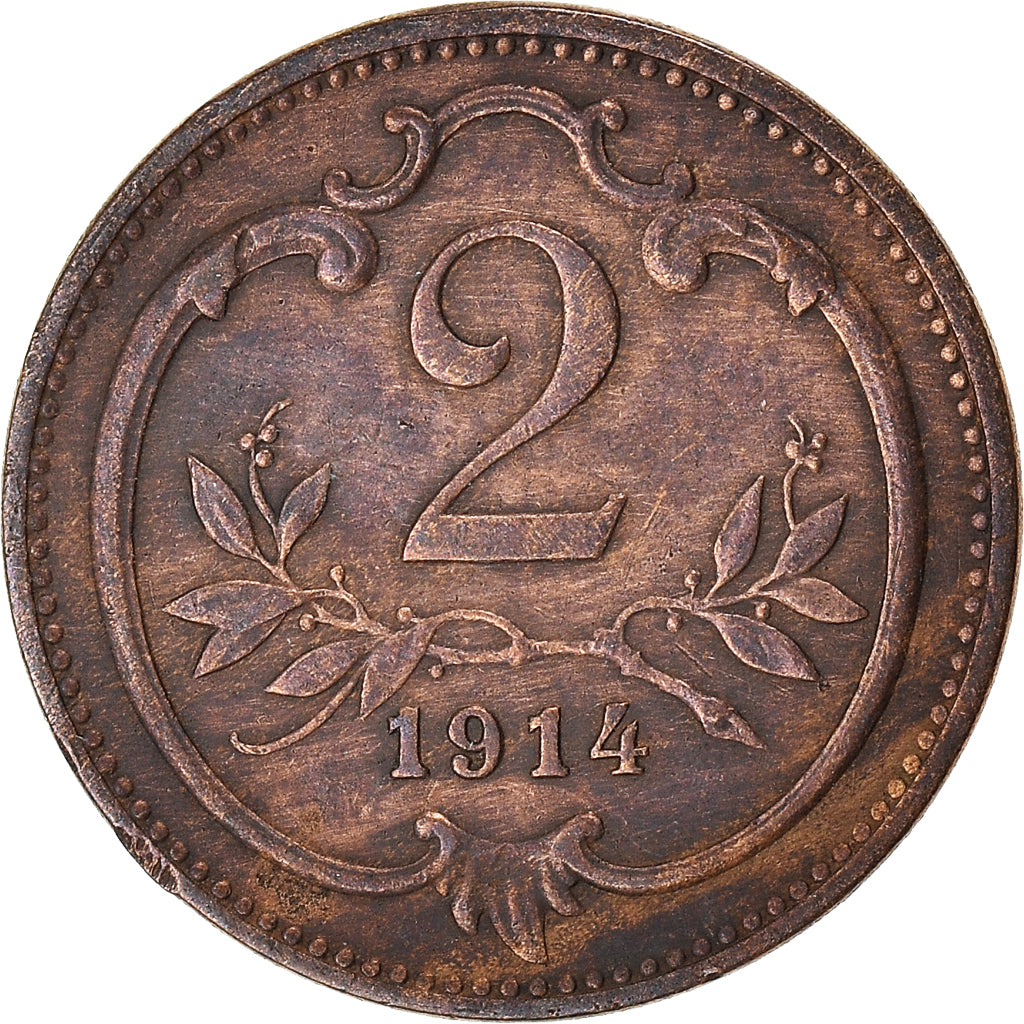 Moneta, Austria, 2 Heller, 1914