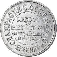 token, France, Champagne C. Gauthier, Epernay, 10 Centimes, EF(40-45), Aluminium