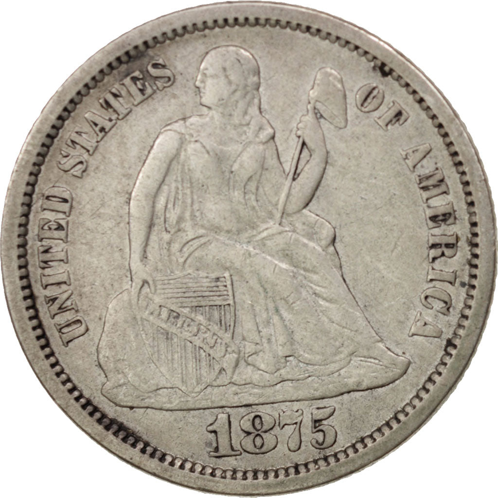Stati Uniti, Seated Liberty Dime, Dime, 1875, U.S. Mint, San Francisco, BB, A...
