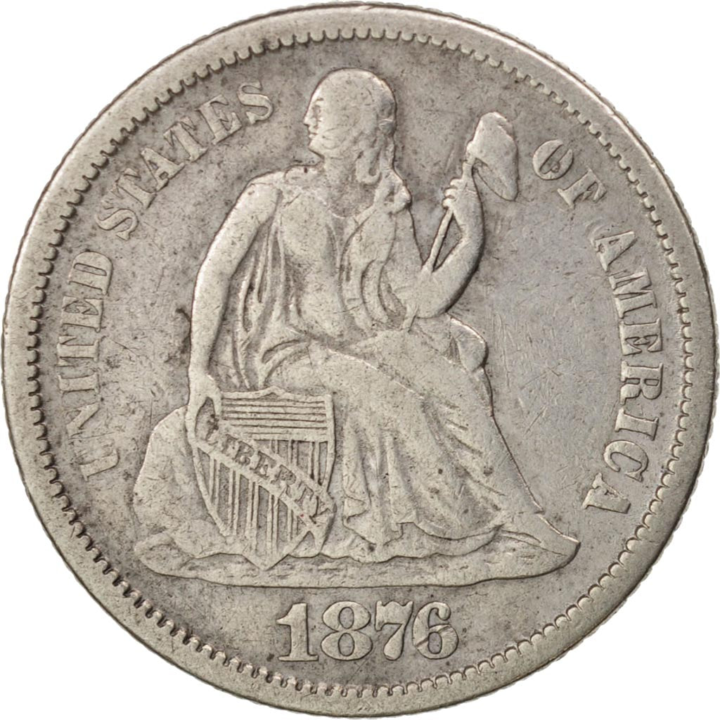 Stati Uniti, Seated Liberty Dime, Dime, 1876, U.S. Mint, Carson City, MB+, Ar...