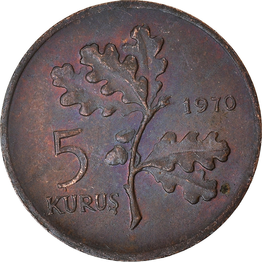 Moneta, Turchia, 5 Kurus, 1970