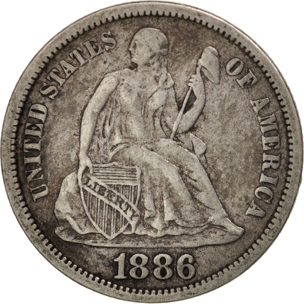 Stati Uniti, Seated Liberty Dime, Dime, 1886, U.S. Mint, Philadelphia, BB, Ar...