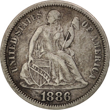 Stati Uniti, Seated Liberty Dime, Dime, 1886, U.S. Mint, Philadelphia, BB, Ar...