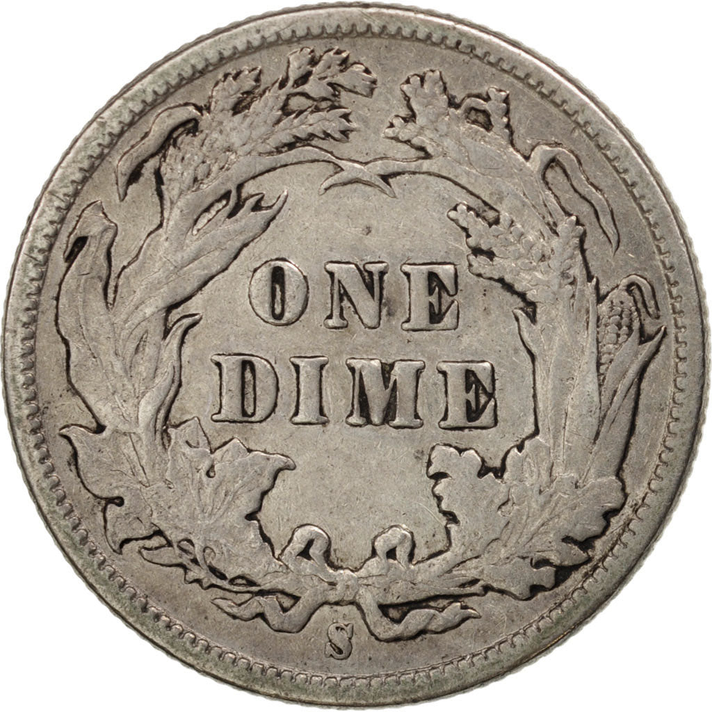 États-Unis, Seated Liberty Dime, 1887, San Francisco, EF, KM:A92