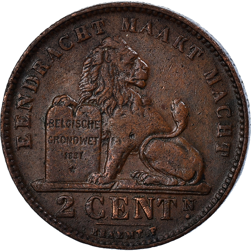 Monnaie, Belgique, 2 Centimes, 1919