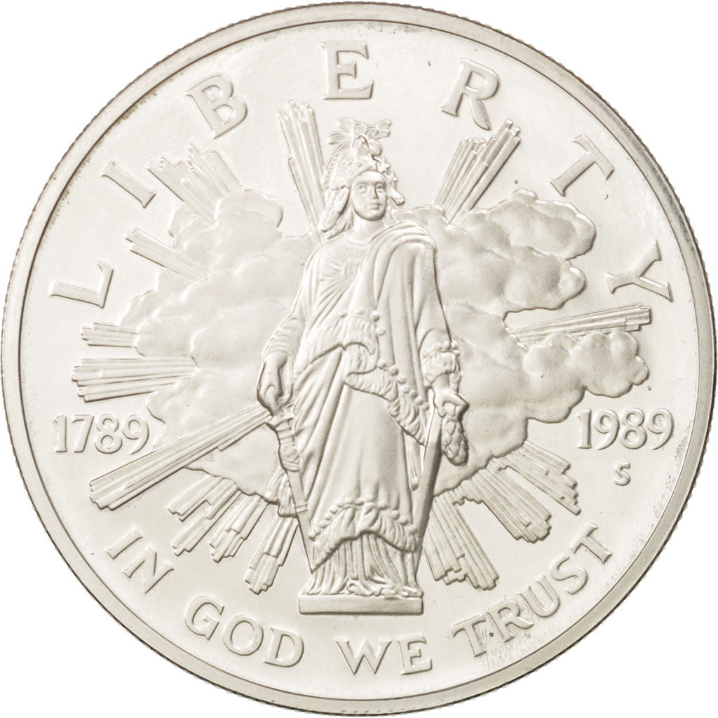 États-Unis, Dollar, Congress, 1989, San Francisco, SPL, Argent, KM:225