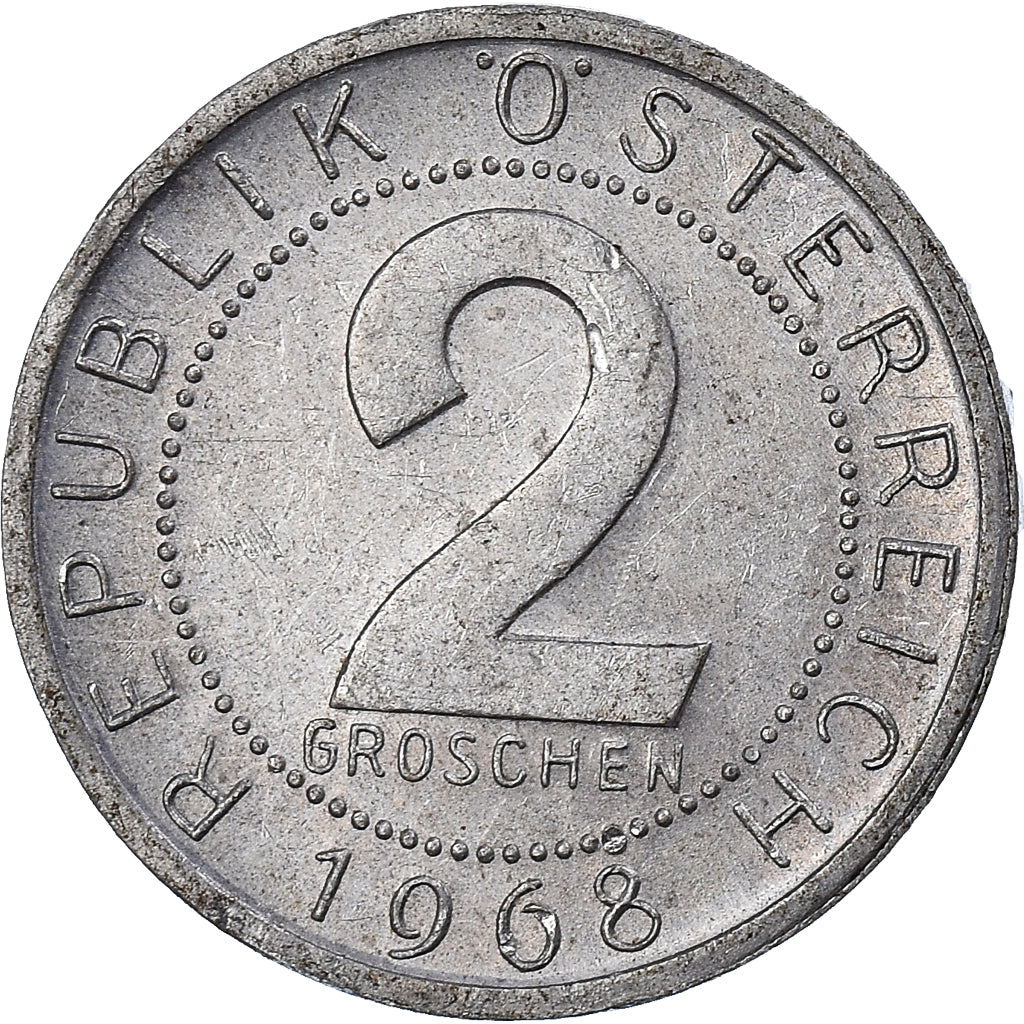 Moneta, Austria, 2 Groschen, 1968