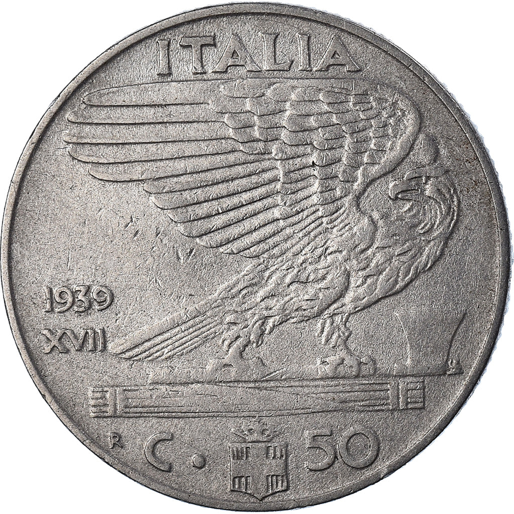 Munten, Italië, 50 Centesimi, 1939