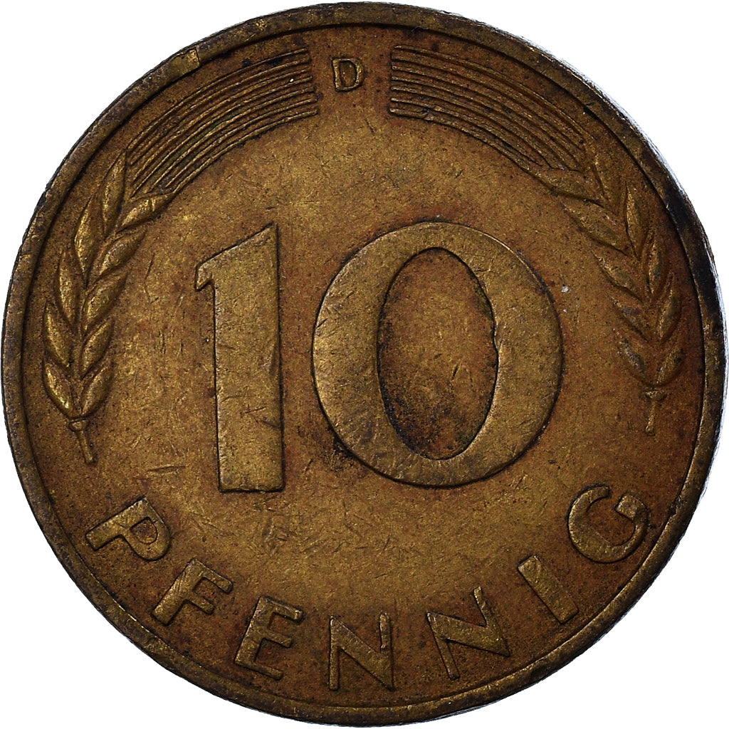 Munten, Federale Duitse Republiek, 10 Pfennig, 1968