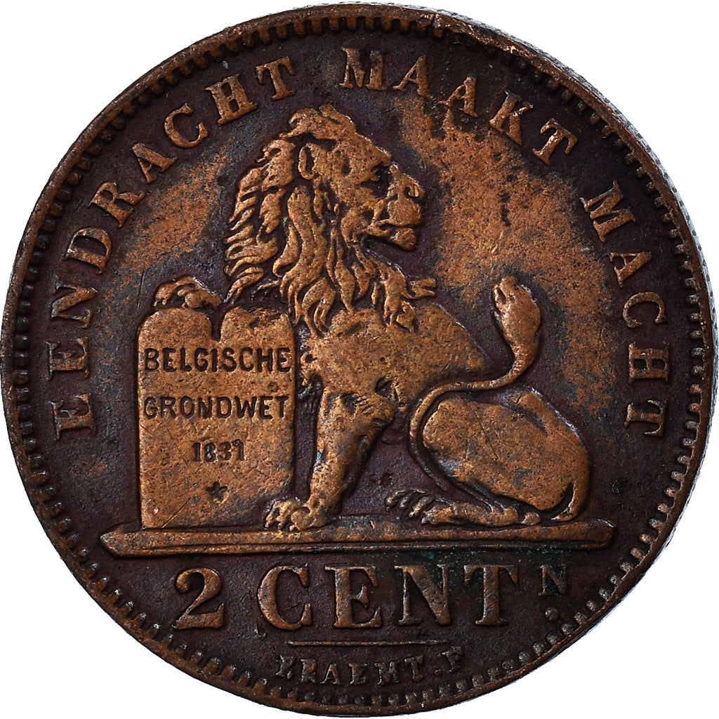 Munten, België, 2 Centimes, 1909
