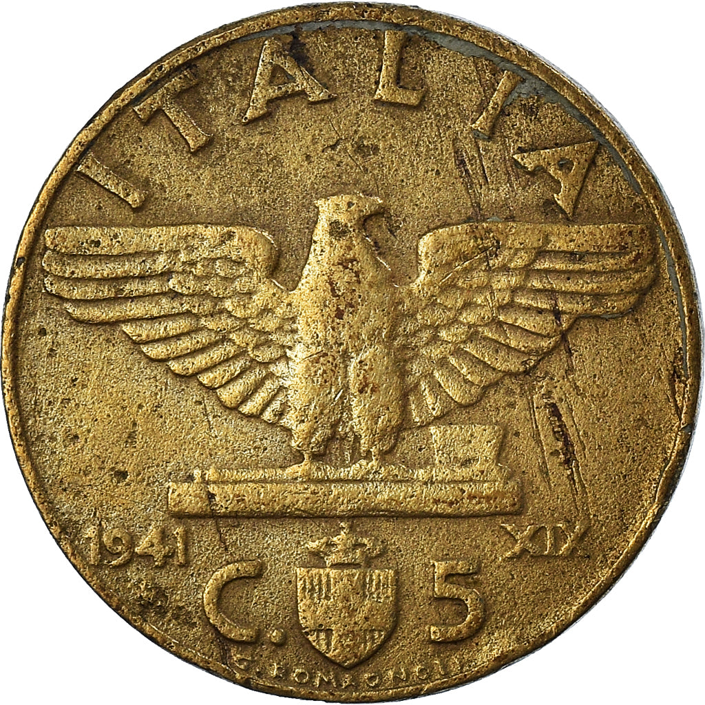 Münze, Italien, 5 Centesimi, 1941