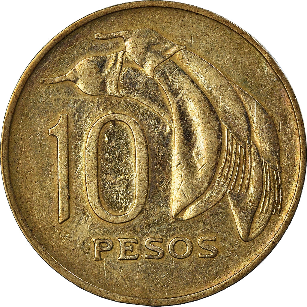 Moneda, Uruguay, 10 Pesos, 1968