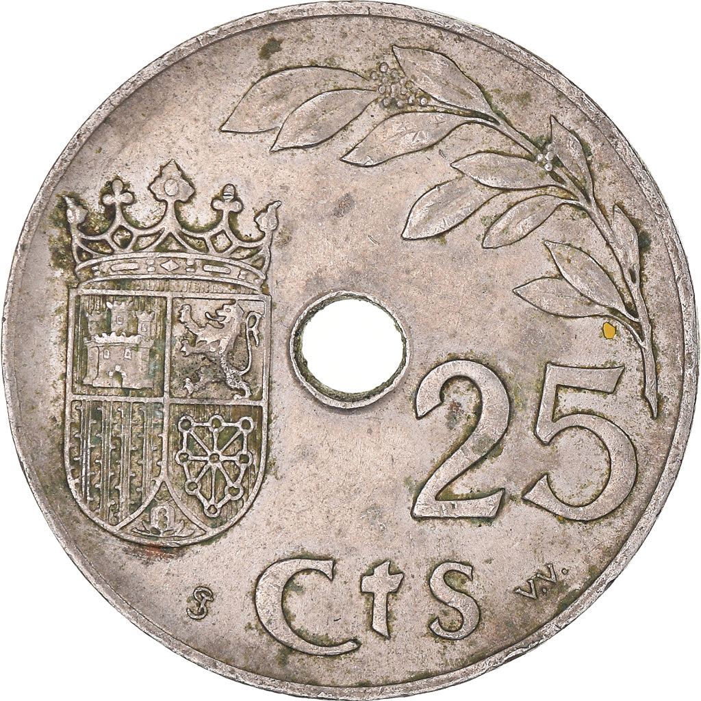 Monnaie, Espagne, 25 Centimos, 1937
