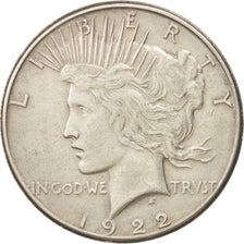 Stati Uniti, Peace Dollar, Dollar, 1922, U.S. Mint, San Francisco, BB, Argent...