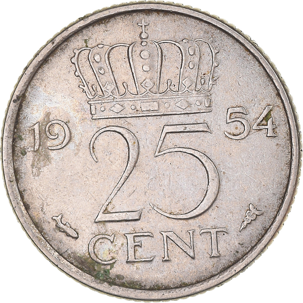 Munten, Nederland, 25 Cents, 1954